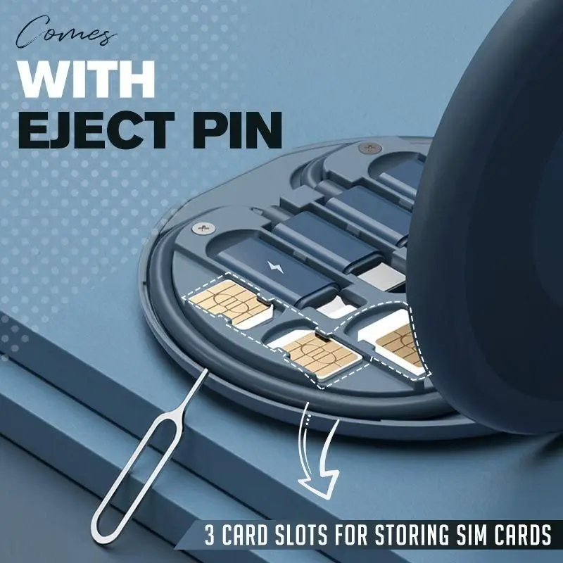 Многофункциональный 60 Вт USB кабель данных быстрой зарядки линия хранения коробка