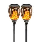 Светодиодный фонарик на солнечной батарее, водонепроницаемый уличный фонарь для дорожек с мерцающим пламенем, ландшафтом, лампа для газона, 96 светодиодов