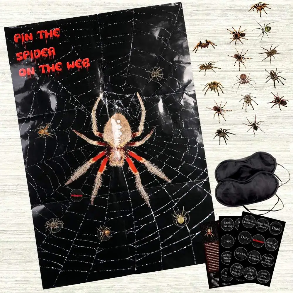 Pin Spider On Web OurWarm 90*60 см Хэллоуин Висячие призраки Huanted украшение дома Grim Reaper Horro реквизит домашняя дверь Бар Хэллоуин украшения - Цвет: Pin Spider On Web