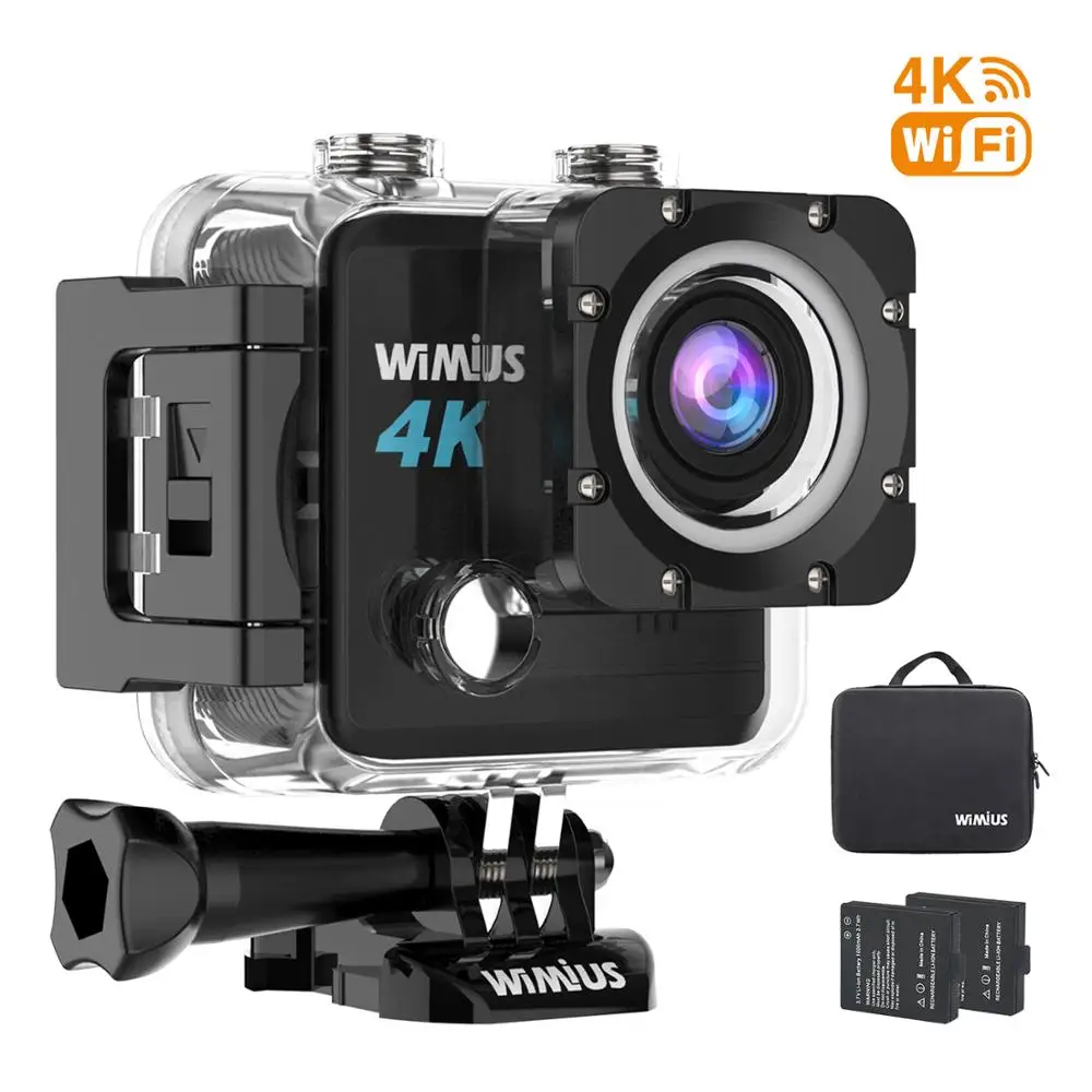 Wimius Экшн камера L2 Ultra HD 4 K/12MP 170D подводная 30 м Водонепроницаемая для записи видео