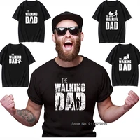 2021 fathers day funny t shirt the walking dad series graphic tops tees 100 cotton vintage t shirts for men husband daddy gift