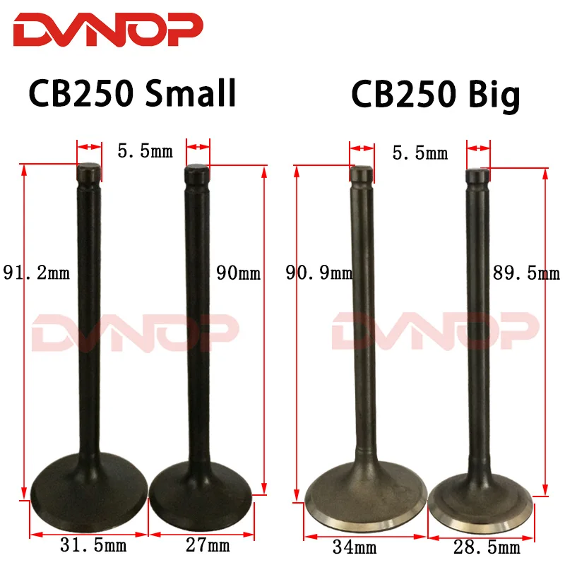 For Zongshen CB250 CB 250  CBB250 CQR25Motorcycle Engine Valve Intake Exhaust Stem Kayo T4 Off Road Dirt Bike Engine Spare Parts