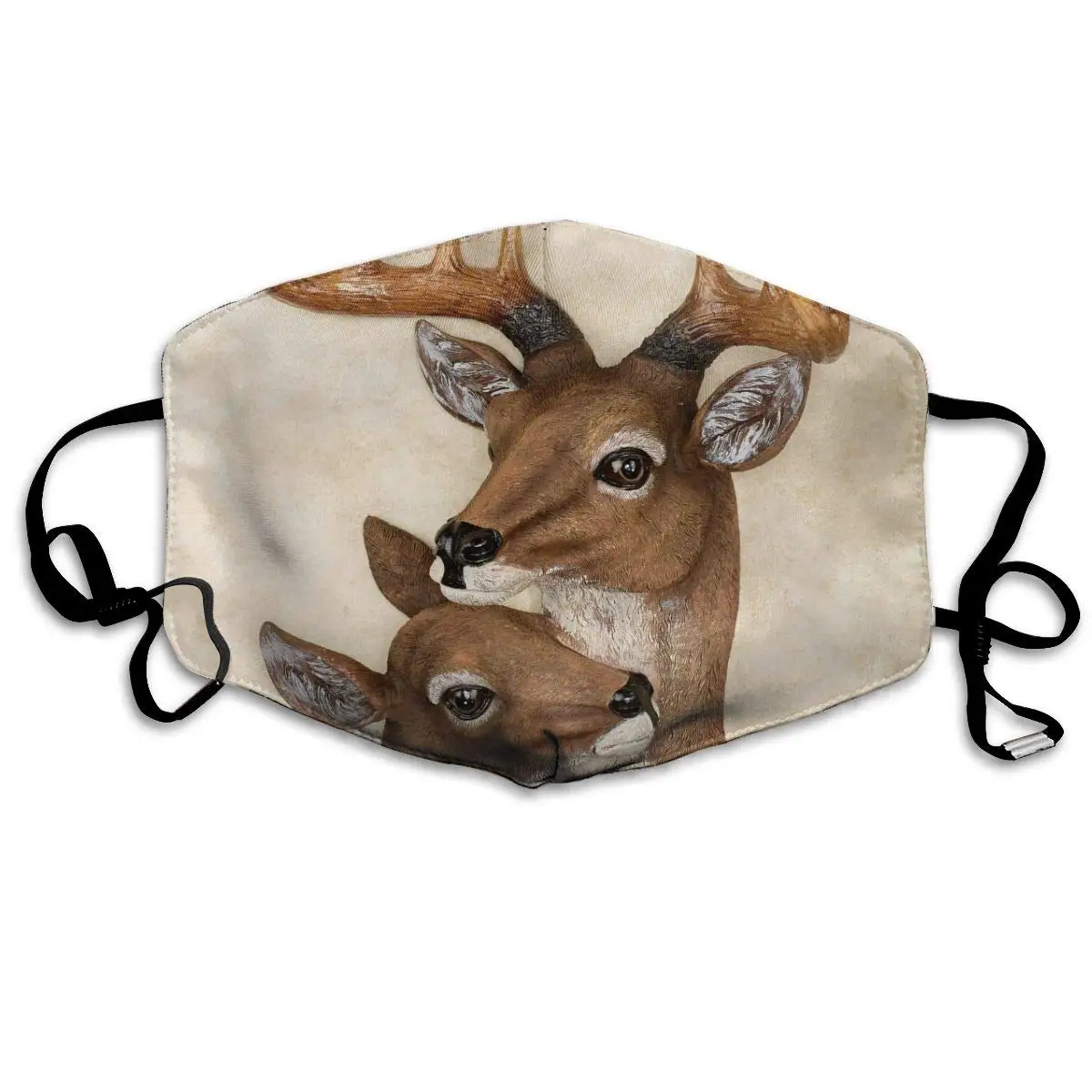 

Mouth Mask For Daily Dress Up, Deer Head Artistic Graphics Anti-dust Mouth-Muffle, Washable Reusable Holiday Half Face Masks For