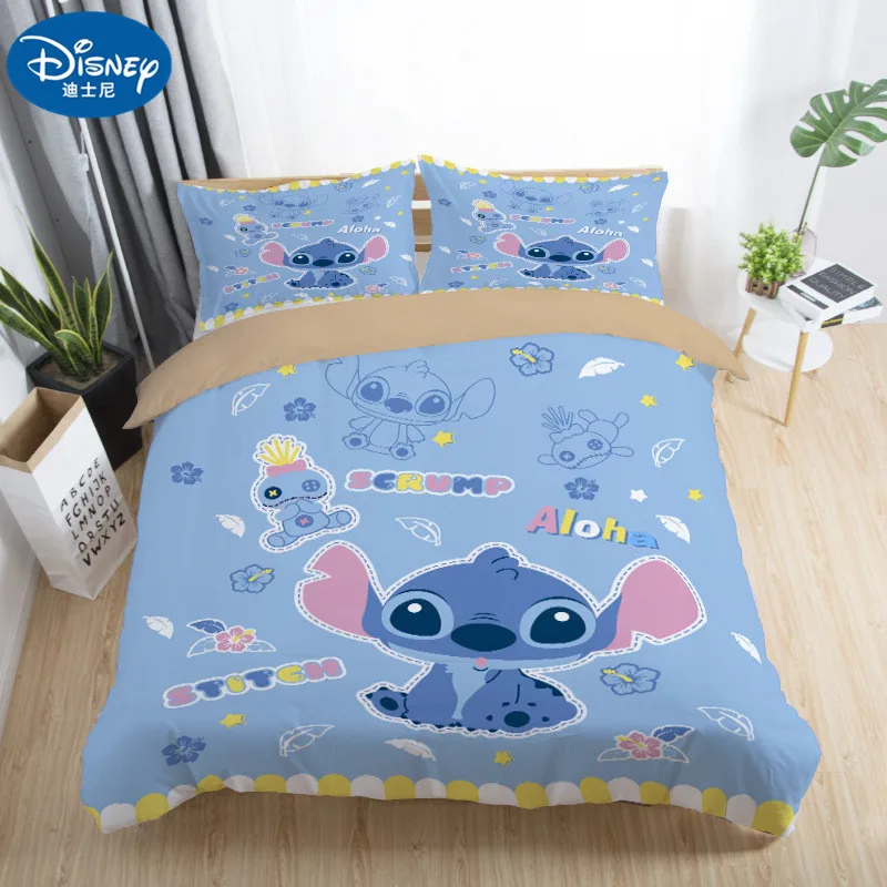 

Disney Cute stitch bedding set 3 pcs single double twin full queen king size cartoon girls bed cover pillow cases room decor
