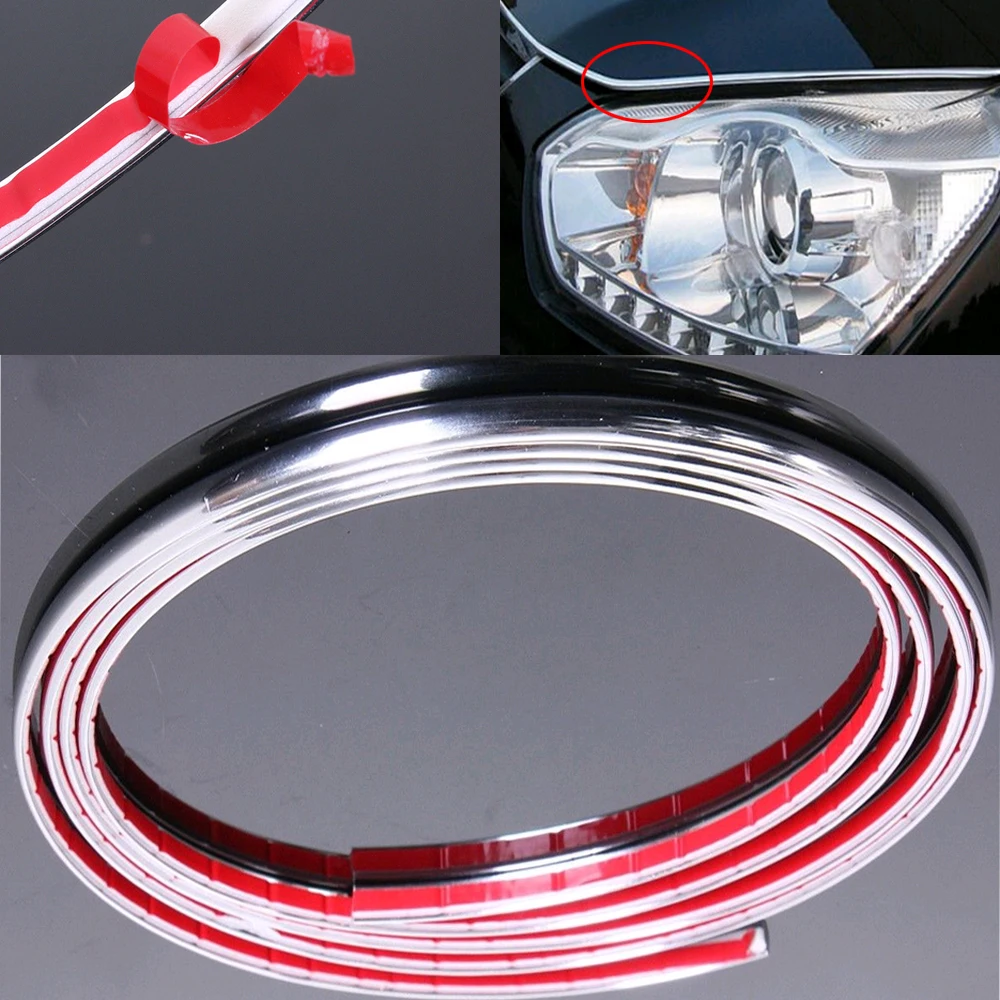 Универсальная хромированная декоративная лента 6 мм * 2 м для стайлинга