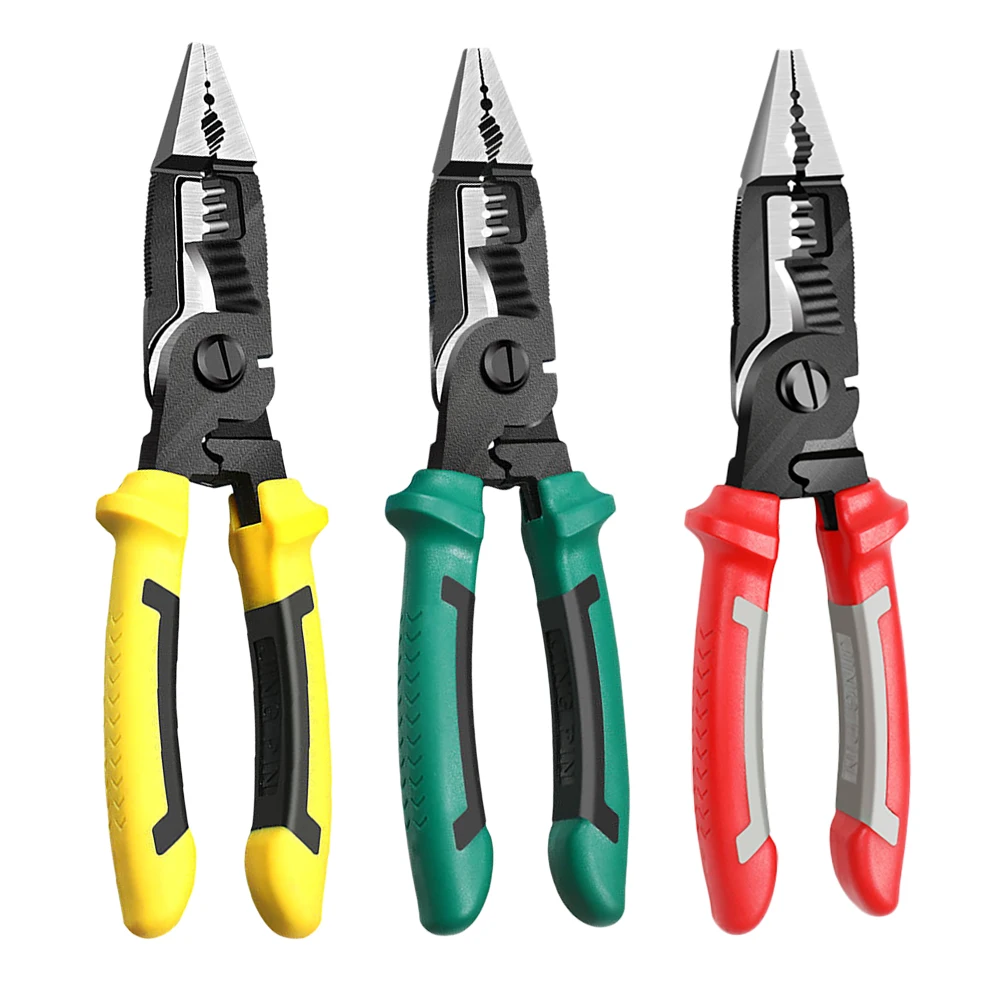 

9 in 1 Electric Plier Long Nose Electrician Wire Stripping Cutter Insulation Terminal Electrical Clamp Cable Repairing Hand Tool