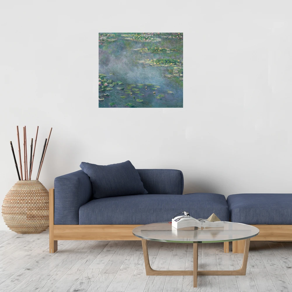 

Retro Home Decorations Water Lilies Lotus Pond Claude Monet Flower Wall Art Landscape Artwork for Room Office Wall Decor