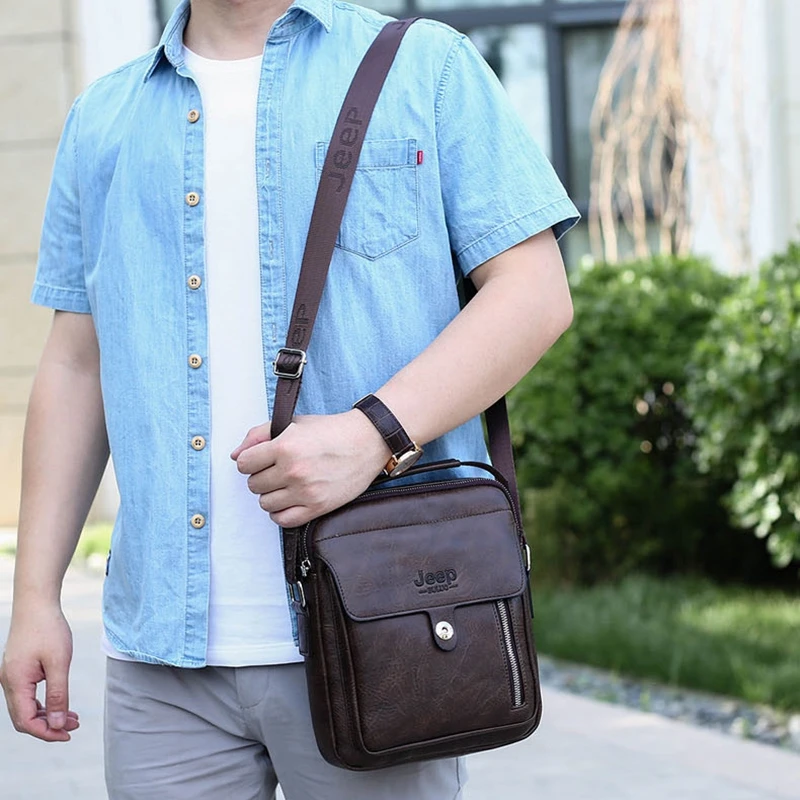 

Weysfor Vogue Man Leather Bag Shoulder Crossbody Bags For Men PU Split Leather Male iPad Business Messenger Bag Drop Shipping