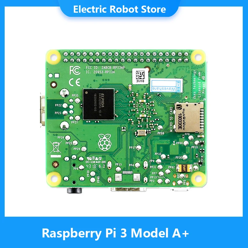 Raspberry Pi 3 Модель A + (A Plus) 1 4 ГГц 64-разрядный четырехъядерный процессор ARM Cortex-A53 512 Мб