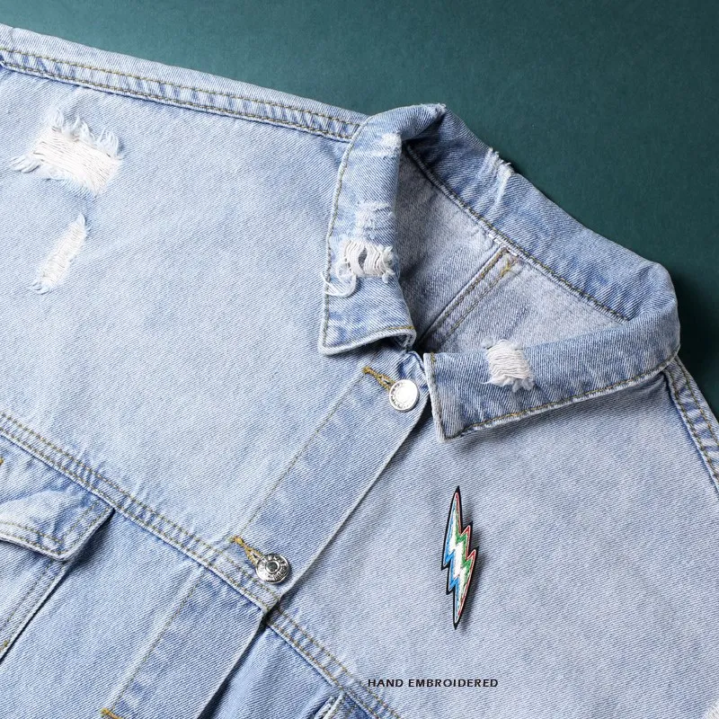 

Pin Fixed Clothes Decoration Creative Color Lightning Hand Embroidery Brooch Personality Hundred Matching Accessories