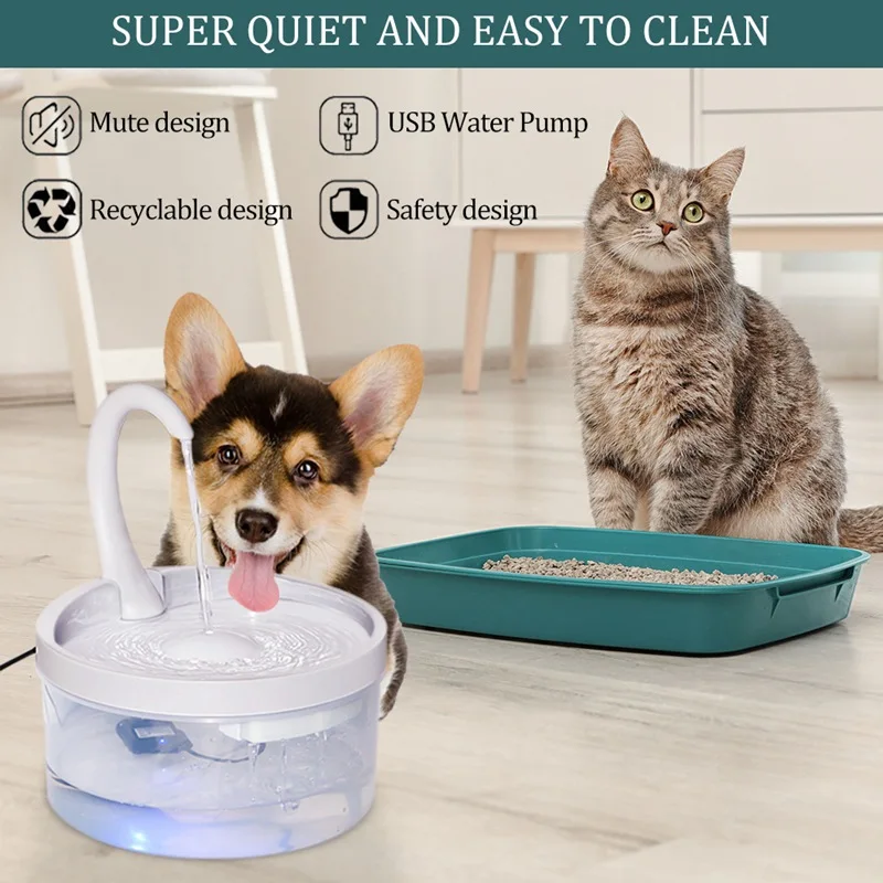

Cat Water Fountain Dog Drinking Bowl Pet USB Automatic Water Dispenser Super Quiet Drinker Auto Feeder