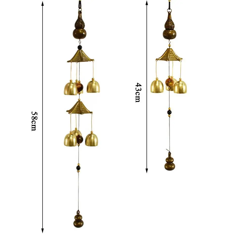 

1Pcs Gardening Ornaments Pure Copper Alloy Wind Chimes Pendant Antique Bedroom Home Decorations Garden Garden Bell Door J7N7