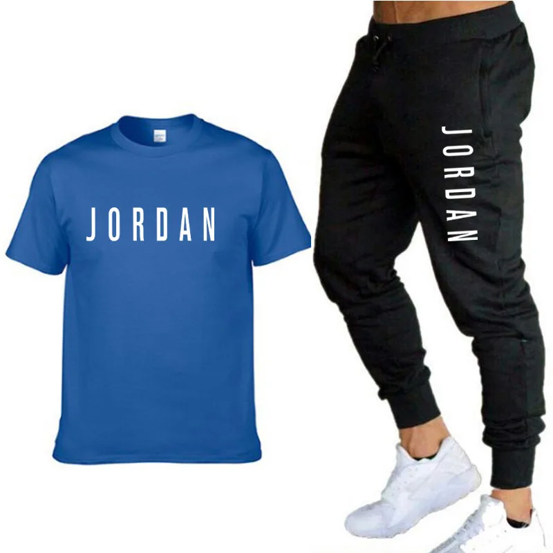 

Men Casual Tracksuit Summer Clothes Sportswear Two Piece Set T Shirt Brand Track Clothing Male Sweatsuit Sports Suits Streetwear