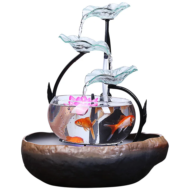 3-ступенчатое лотоса настольная воды украшения для фонтана увлажнитель воздуха