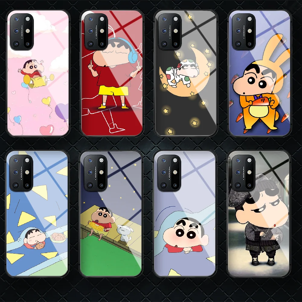 

Cute Crayon Tempered Glass Phone Case Cover For Oneplus Oppo Realme A53 Find X 2 3 5 6 7 8 9 T Pro Nord Gt Neo Phone case Pretty