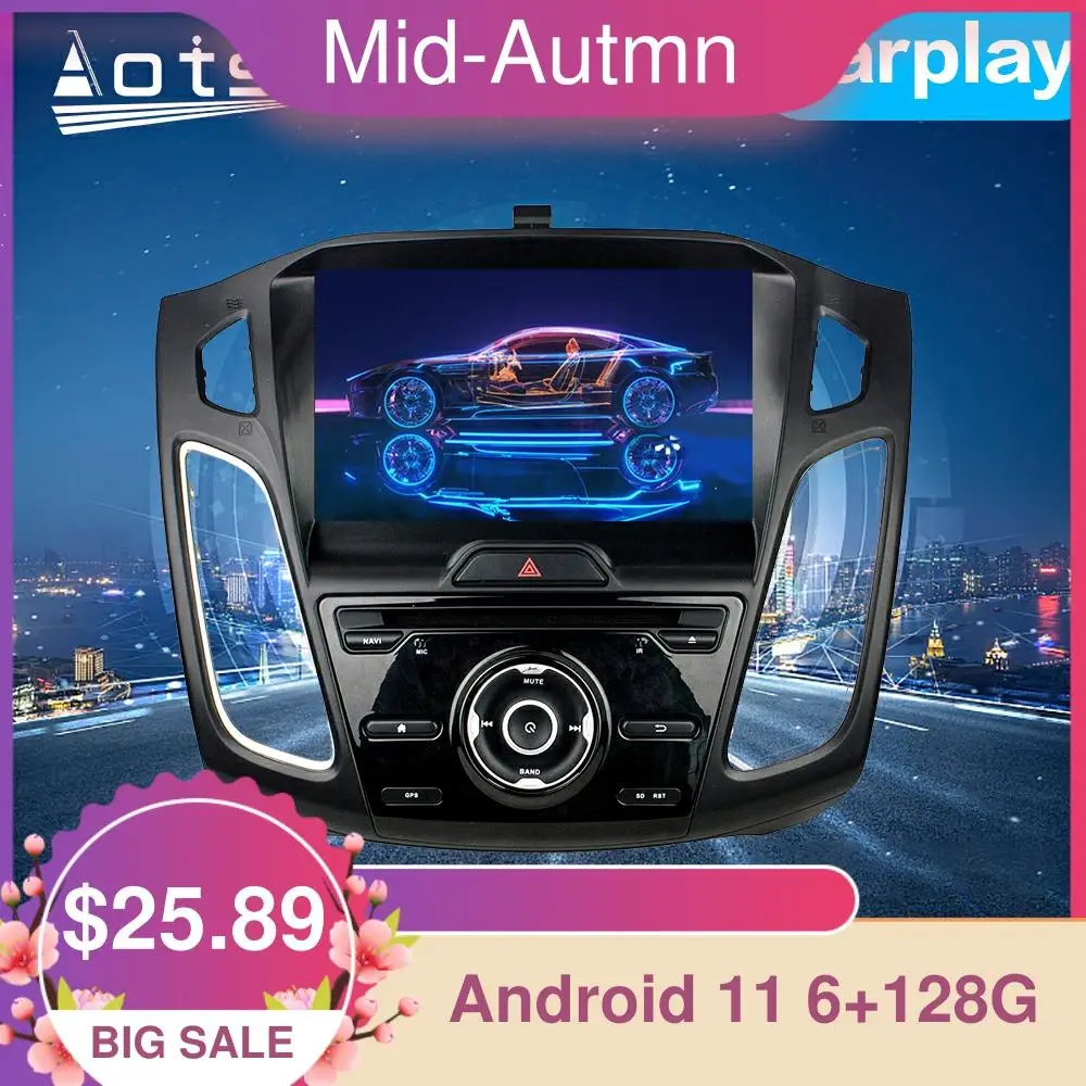 

Android 10 4G+64GB Car Multimedia Player For Ford Focus 2012 - 2019 Radio GPS Navigation Car Stereo IPS Touch Screen DSP Carplay