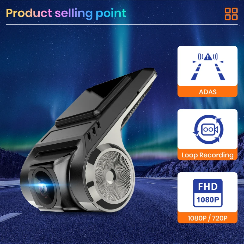 Car DVR S600 S500 ADAS Dashcam Full HD Dash Cam Night Vision Camera 1080P USB Auto for Junsun AWESAFE Radio | Автомобили и