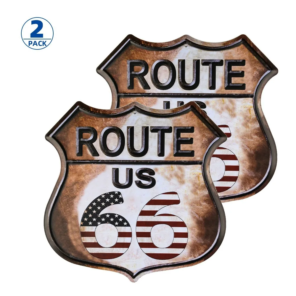 

2-Pack US Route 66 Vintage Road Street Sign