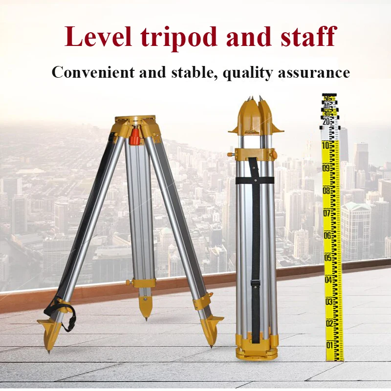 

Aluminum Alloy Retractable Tower Ruler Optical Level Laser Stand Tripod For Automatic Optical Level/360 Level Measuring Tool