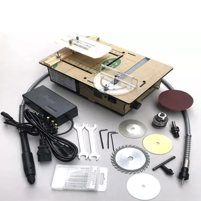 Verkaufen 12-24V 5-15A DIY Desktop Holzbearbeitung Tabelle Saw Grinder Elektrische PCB Schneiden Maschine Sah Maschinen Corded Tisch Pannel Sah Schwarz