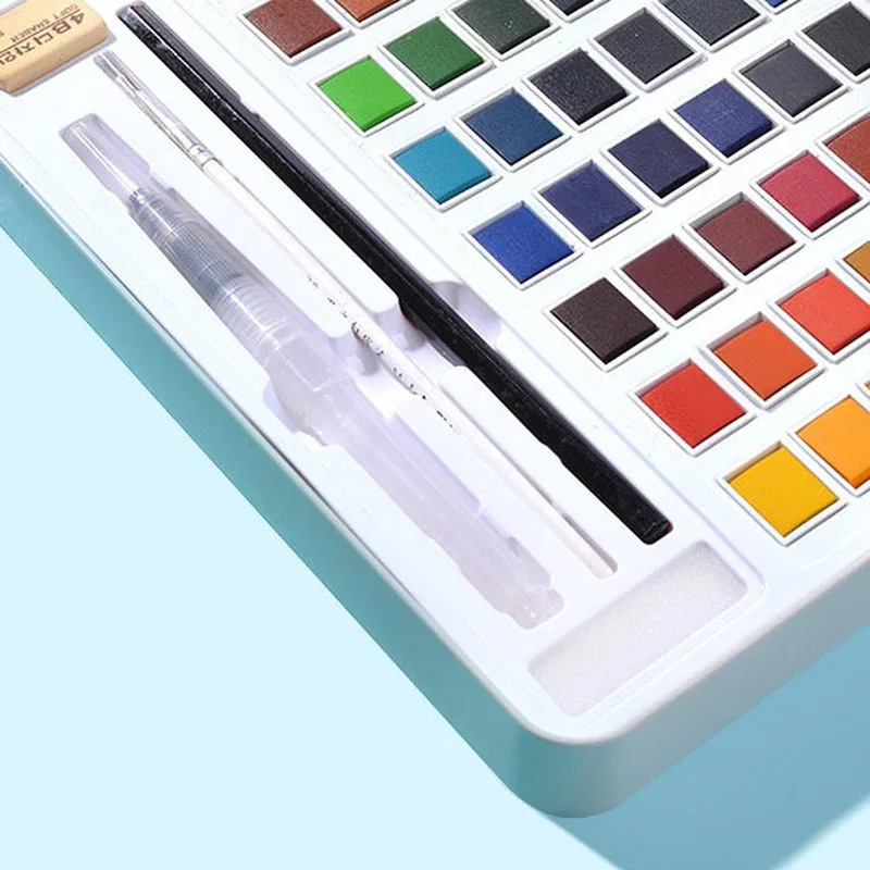 36/48 Colors Solid watercolor paint set beginner pearlescent hand-painted iron box art supplies |