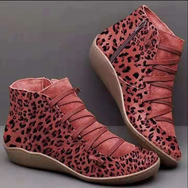 

Women Vintage Leather Ankle Boots Casual Female Shoes Autumn Wedges Sneakers Winter 2021 Ladies Chelsea Short Boots Botas Mujer