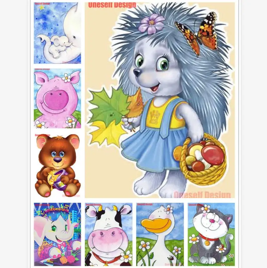 Алмазная живопись 5d сделай сам картина с животными из мультфильмов