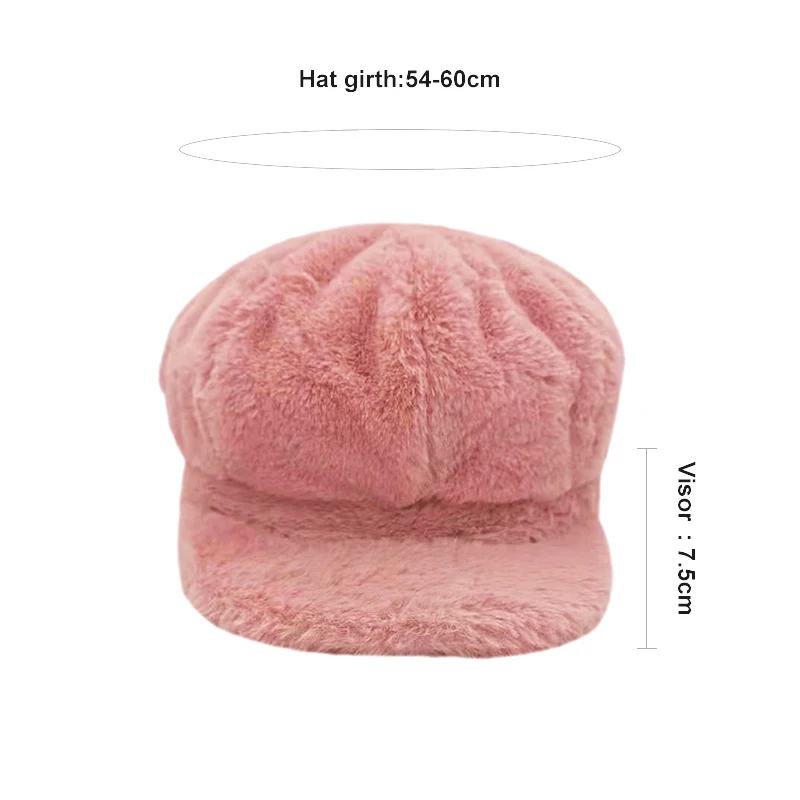 Лидер продаж теплый берет Newsboy женский в стиле винтаж однотонные зимние розовые