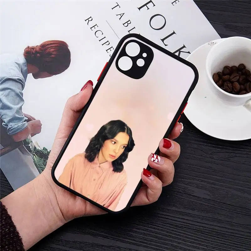 

Millie Bobby Brown famous actor Phone Case matte transparent For iphone 7 8 11 12 plus mini x xs xr pro max cover