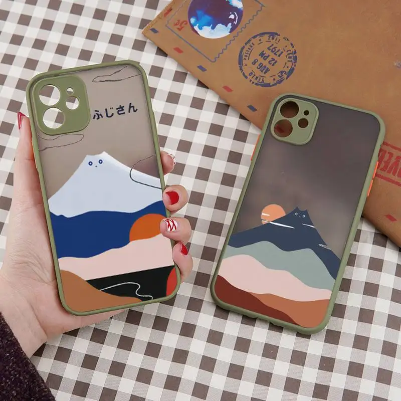 

Mount Fuji Japan landscape Art Abstract Phone Case matte transparent For iphone 7 8 11 12 plus mini x xs xr pro max cover
