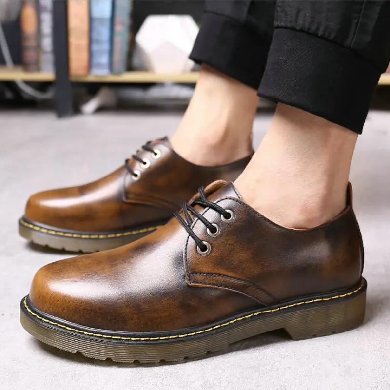 Top Quality Brand Men Flats Fashion Dress Leather Casual Work Genuine Shoes Men's Oxford Formal A54-30 | Обувь