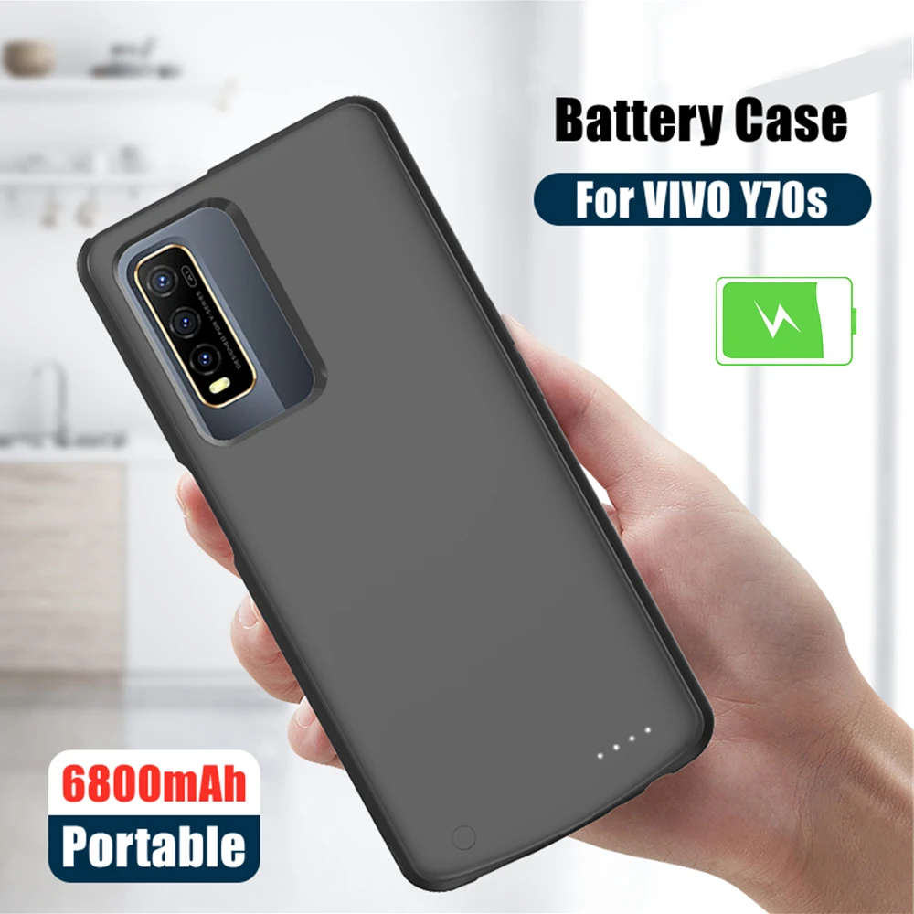 

ZKFYS Powerbank Cover For VIVO Y70s Battery Cases 6800mAh Shockproof External Battery Charging Case Portable Power Bank Cover