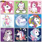 Алмазная живопись с квадратнымикруглыми стразами, вышивка крестиком, серия милых единорогов Стразы, мозаичный декор, подарок TX91