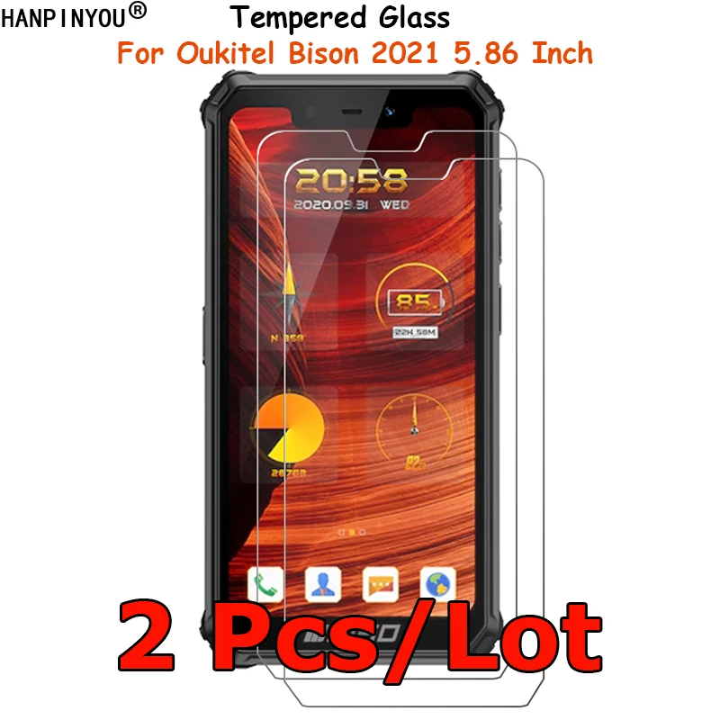 

2 Pcs/Lot For Oukitel Bison 2021 F150 5.86" Tempered Glass Screen Protector Ultra Thin Explosion-proof Protective Film Guard