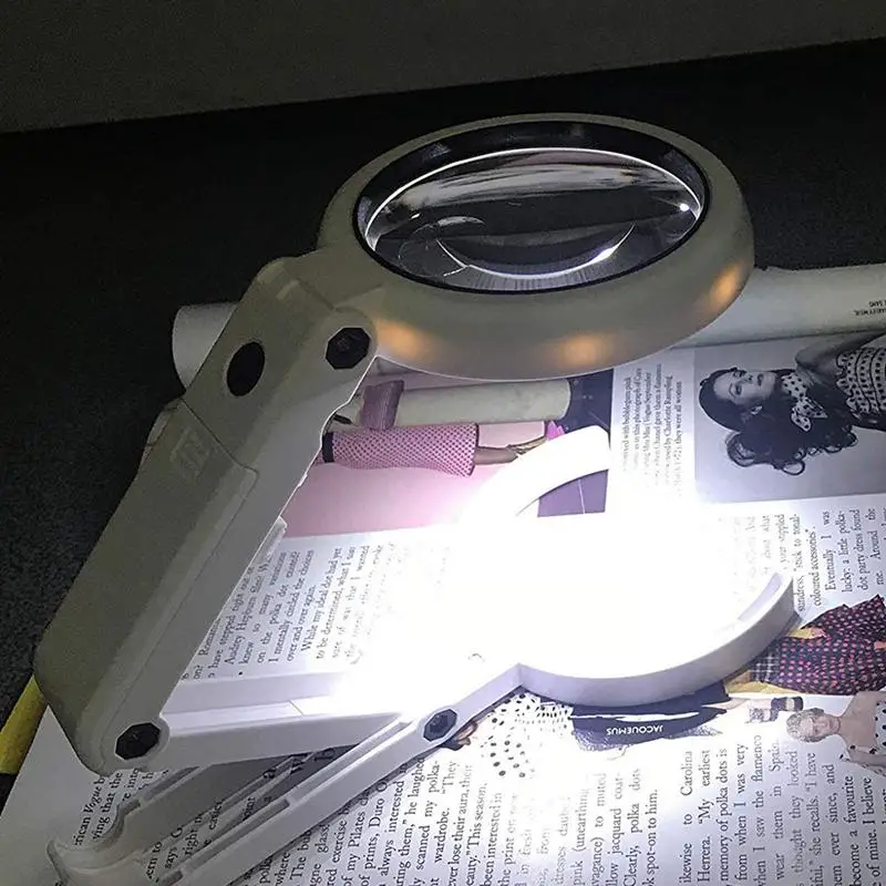 

Hd Optical Illuminated Magnifying Glass-(5X + 11X) Magnification Lens,8 Led Lighted Usb Charge Magnifier Glass With Desktop And