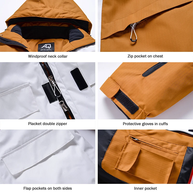 Лыжный костюм мужской зимний уличный спортивный дышащий теплый ветрозащитный