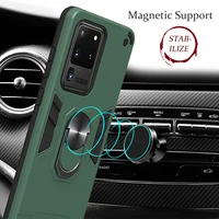 for samsung galaxy s20 ultra note 20 10 plus s10 lite armor shockproof case magnetic ring stand hard pc protective back cover