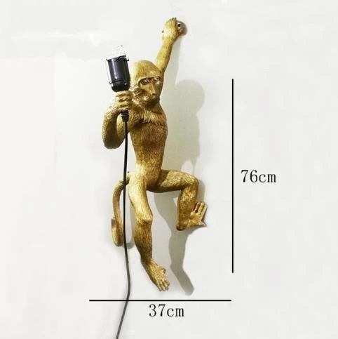 monkey wall lamp Современная черная лампа в форме обезьяны смолы пеньковая веревка Seletti лампа в форме обезьяны Белая Гостиная обезьяна огни в подвесные светильники подвесной светильник E27 - Цвет корпуса: monkey wall lamp
