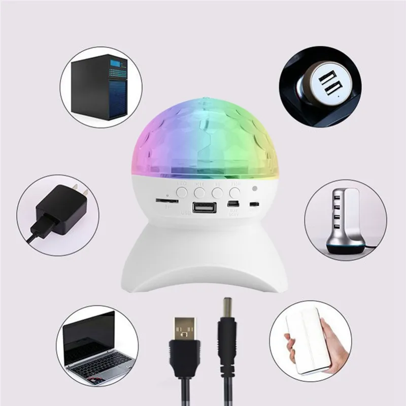 Беспроводной сценисветильник светодиодный диско шар с Bluetooth динамиком