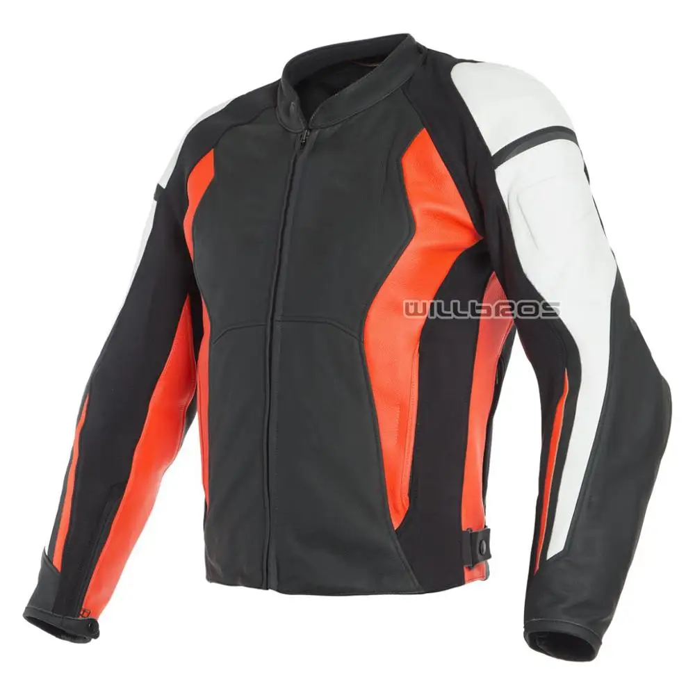 

Dain Nexus Agile Genuine Leather Jacket Motorbike Motocross MTB BMX Bike Riding Black Jackets With Protector