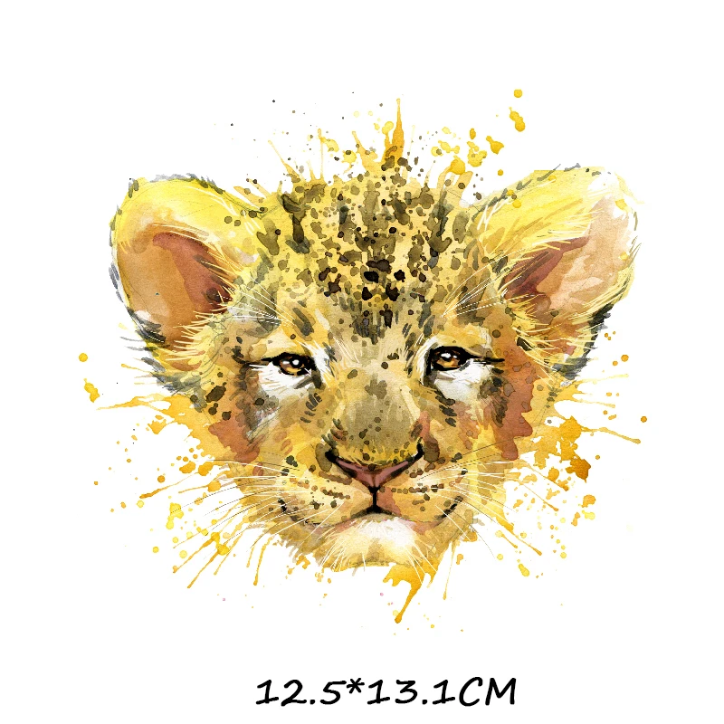 719-2 Animal Dinosaur Lion Wolf Crocodile Iron-on Clothes Patches Heat Transfers Vinyl Patch Children Boy Girl DIY Clothing Sticker F - Цвет: 719-2