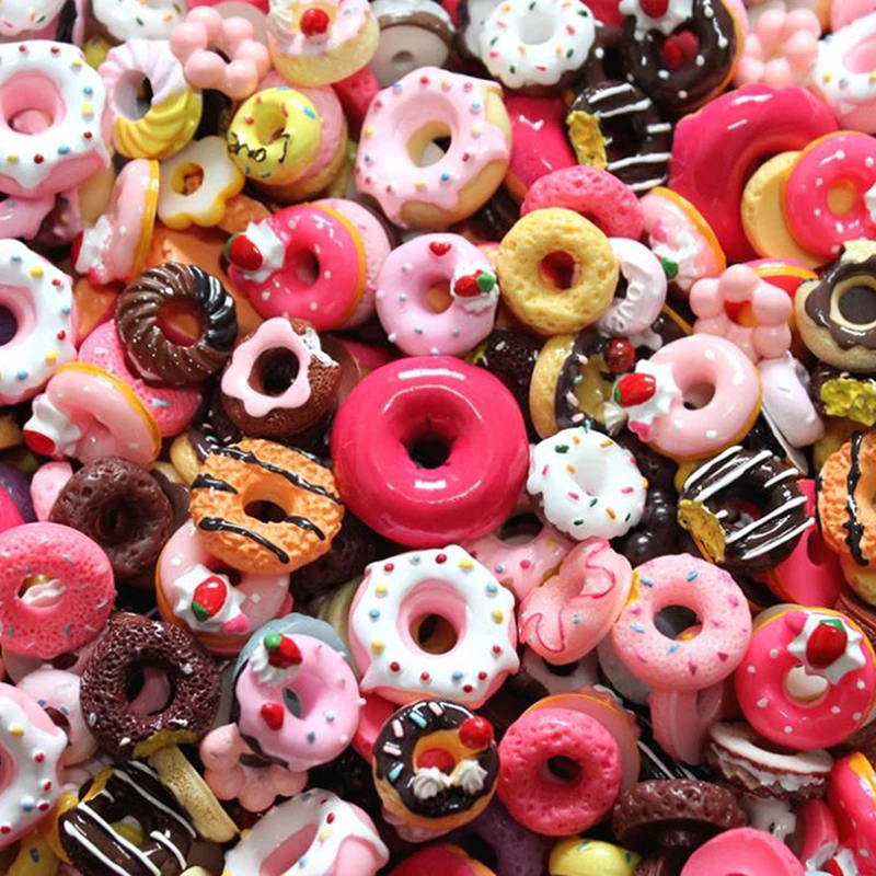 

10Pcs Dollhouse Mini Lucky Bag Blind Box Cake Candy Bread Home Craft Decor Cake Kids Kitchen Toys