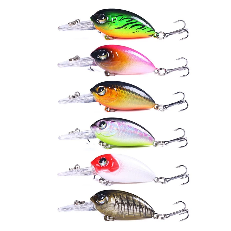 

Artificial Bait Mini Crankbait 6Cm 5G Chubby Spinner Artificial Hard Bait Wobblers Minnow Fishing Lures 6Pcs