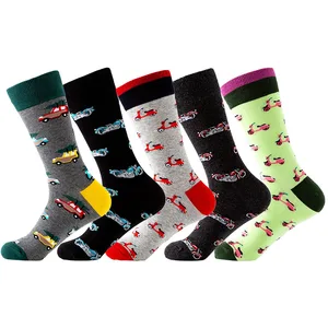 DTSTARZG 2020 мужские носки Разноцветные мотоциклетные узоры средние и высокие хлопковые носки персонализированные мужские носки