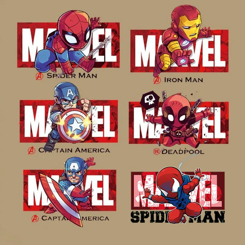 Модные нашивки с суперменом из мультфильма, термонаклейки для одежды Marvel, термонаклейки, наклейки с теплопередачей