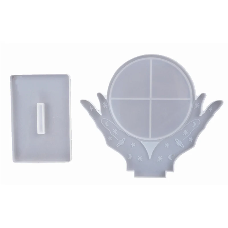 

DIY Crystal Resin Epoxy Hand Makeup Mirror Desktop Mirror Silicone Mirror Mold