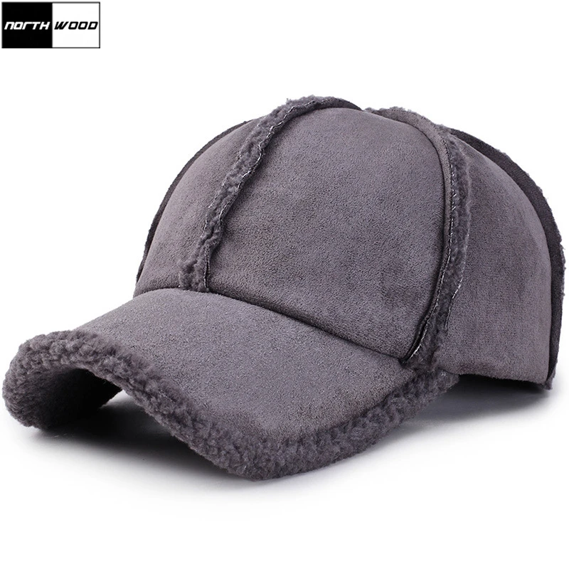 [NORTHWOOD] Женская мода Бейсболка Зимняя Шапка Snapback Теплые Шапки Папы Casquette Femme Установленный Размер Кепки 56-60 см