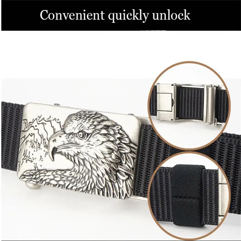 Мужской нейлоновый ремень BOKADIAO Черный Повседневный с металлической