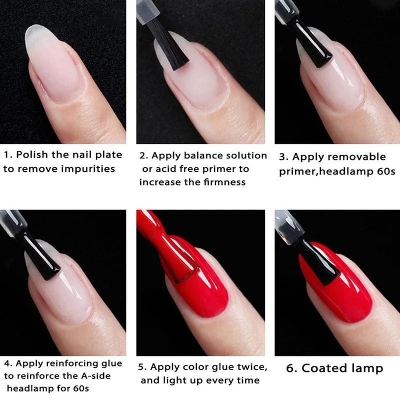 

7ml Nail Reinforcement Glue Adhesive Acrylic French Nail For Nail Art Gel False Tools Sticking Extension Nail Art Tips Fast S4Z2