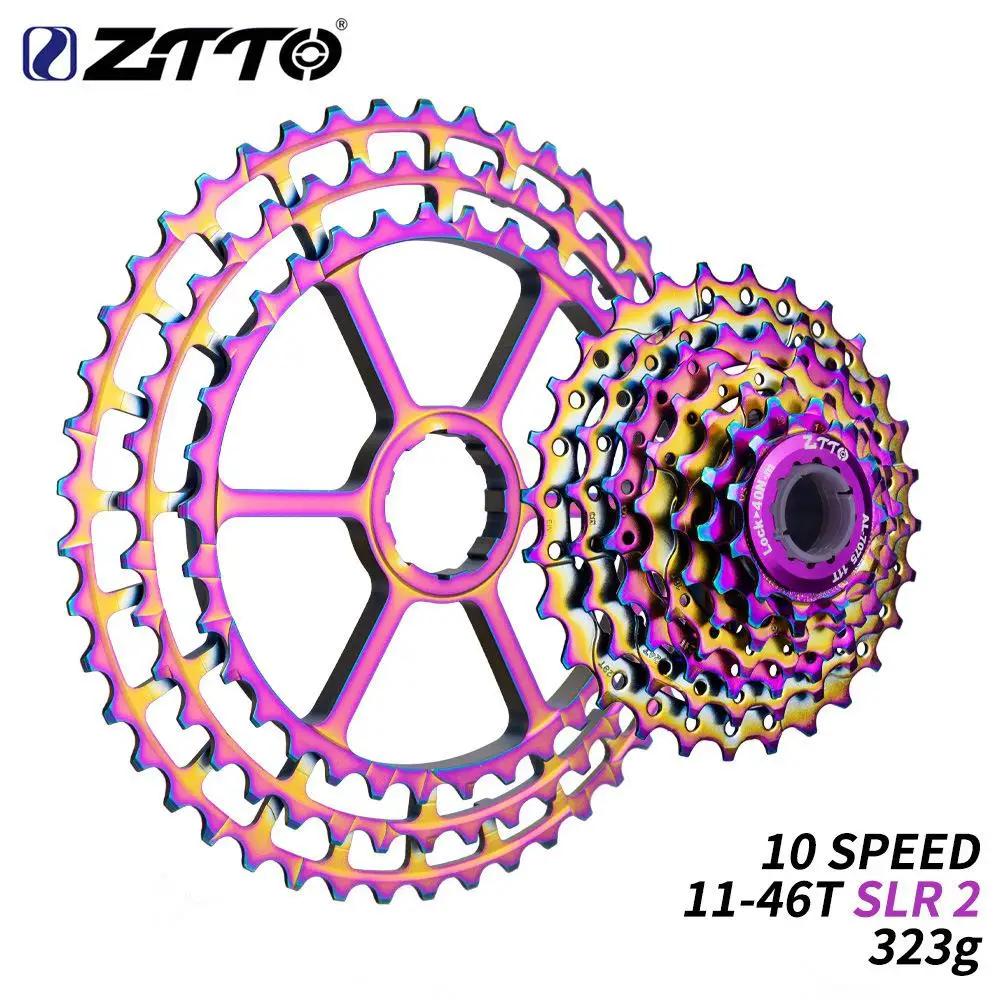 

ZTTO 10 Speed Bicycle 11-46T CNC Rainbow Cassette 10s Ultralight 11-46T Freewheel Specification: 11-46 Type: bicycle flywheel